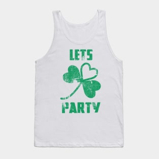 Saint Patricks Day Let's Party Clover Tank Top